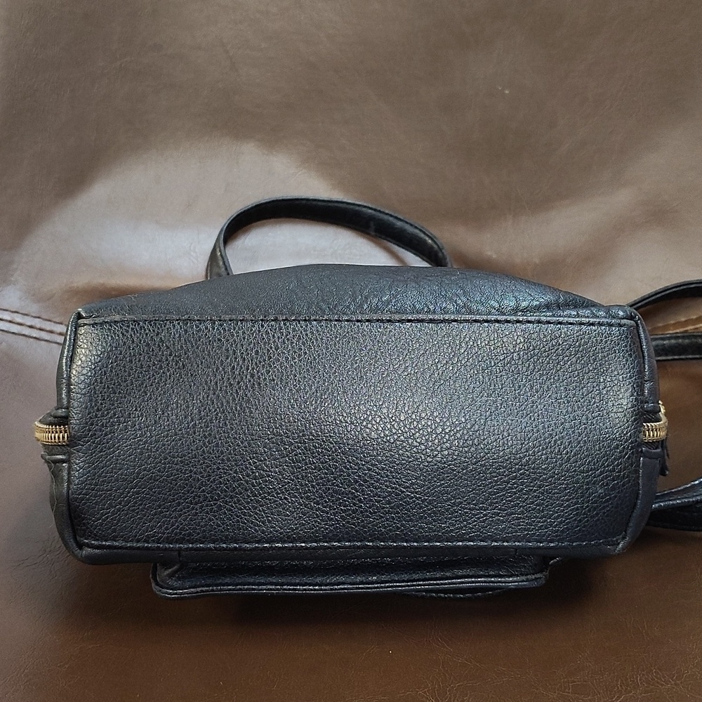 Valerie Stevens Crossbody Satchel Bag Black Zip Around Detachable Strap Vintage - Picture 6 of 12